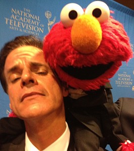 With Elmo on the red carpet